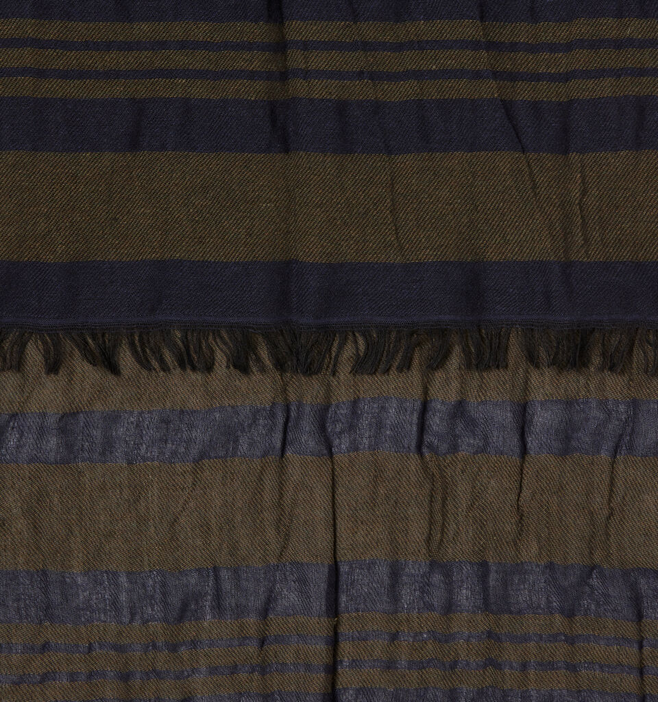 Striped scarf - null - Military Green | Sisley image number 2